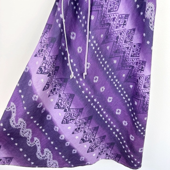 John Paul Richard Purple Patterned Linen Dress - Picture 3 of 10